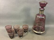 Ancien service à liqueur digestif en verre de Murano vintage french antique d'occasion  La Côte-Saint-André