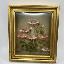 Edmond J. Nogar REVERSE OIL PAINTED ART Layered Plate Glass Wildflowers Signed for sale  Shipping to South Africa