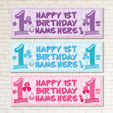 2 Personalised 1st Birthday Banner Baby Christening Baptism Party Poster Decor for sale  Shipping to South Africa