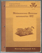 ▬►Catalogue Pieces Rechange Moissonneuse Batteuse MASSEY FERGUSON MF 892 COMBINE, occasion d'occasion  Marcillat-en-Combraille