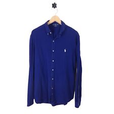 Ralph Lauren Featherweight Mesh Shirt Mens Large Blue Long Sleeve for sale  Shipping to South Africa