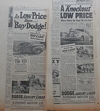 Two 1939 newspaper for sale  Houlton