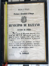 Manifesto 1863 municipio usato  Monza