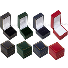 Caixa de anel de couro sintético VERMELHO, VERDE, PRETO, AZUL, caixas de presente, caixas de exibição comprar usado  Enviando para Brazil