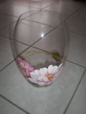 vaso vetro dipinto mano usato  Villa Carcina