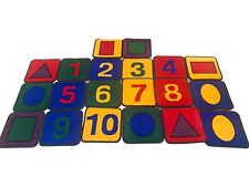 24 cuadrados de alfombras formas y números de círculo de guardería.  Alfombra educativa segunda mano  Embacar hacia Argentina
