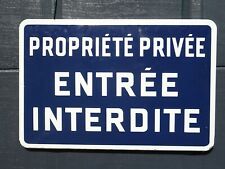 ancien panneau routier PROPRIETE PRIVEE plaque émaillée enamel road sign XXL d'occasion  Reims