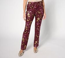 Isaac Mizrahi Live! Foil Scuba Pants Wine L New for sale  Shipping to South Africa