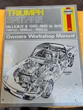 triumph spitfire haynes manual for sale  SWINDON