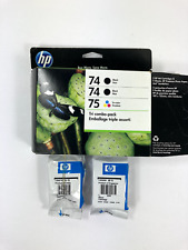 Tinta HP 74 75 preta e tricolor - Caixa aberta com cartuchos selados, usado comprar usado  Enviando para Brazil