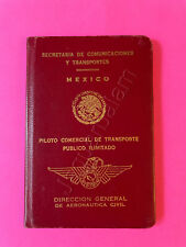 Gorra mexicana Enrique Zapata Buttner licencia de piloto de avión comercial identificación 1965 segunda mano  México