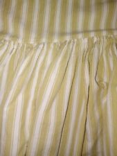 PINE CONE HILL KHAKI & WHITE STRIPED 100% COTTON FULL SIZE BED SKIRT DUST RUFFLE, used for sale  Shipping to South Africa