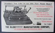 Antique 1890s Blotter * New Model Blickensderfer Typewriter No 7 Minneapolis Ad for sale  Shipping to South Africa