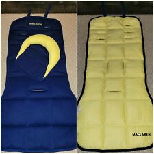 Used, Maclaren head support & reversible seat liner for  XLR stroller in Navy Yellow  for sale  Shipping to South Africa