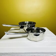 Stainless Steel Saucepan Pot 2Qt 1Qt Set Made in India Vintage All Stainless for sale  Shipping to South Africa