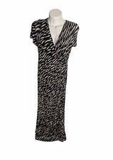 Vestido maxi feminino Soft Surroundings XL falso envoltório frontal manga curta estampa de zebra comprar usado  Enviando para Brazil