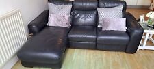 Seater black leather for sale  HARLOW