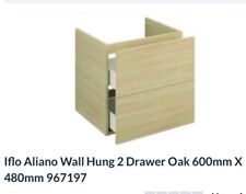 Iflo Aliano Wall Hung 2 Drawer Oak 600mm X 480mm 967197 RRP £465 Missing Doors for sale  Shipping to South Africa