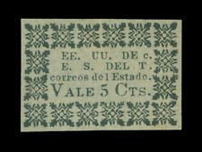 COLOMBIA 1870 - TOLIMA - 5c negro sobre azul papel tejido Scott# 5 como nuevo MH en muy buen estado segunda mano  Embacar hacia Argentina