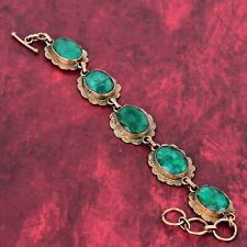 Brazalete de piedras preciosas facetado esmeralda zambiana joyería cobre pulsera ajustable segunda mano  Embacar hacia Argentina