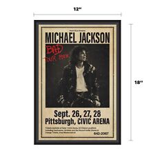 Pôster concerto Michael Jackson Bad Pittsburgh reprodução 12x18 1988 comprar usado  Enviando para Brazil