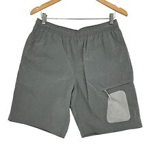 Palace Men's L Y-Ripstop Shell Shorts Gray Gingham Lined Mesh Drawstring Pull On for sale  Shipping to South Africa