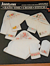 Janlynn Hora Do Banho contado Cross Stitch 900-15 - Toalhas De Bebê Com Capuz E Luvas lavagem, usado comprar usado  Enviando para Brazil