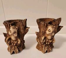 Used, VTG Hand Carved Wood Squirrel on Tree Stump Air Fern Vase Holder Ricardo for sale  Shipping to South Africa