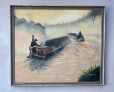 Oil painting narrowboats for sale  BEDFORD