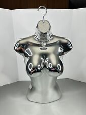 Camisa de plástico colgante cromada media redonda hembra maniquí torso forma exhibición segunda mano  Embacar hacia Argentina