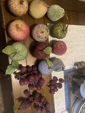 Conjunto vintage de 13 uvas peras maçãs frutas falsas açucaradas com miçangas, usado comprar usado  Enviando para Brazil