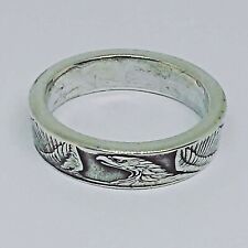 COIN RING HANDMADE FROM MORGAN  SILVER DOLLAR CENTER  sizes 4-8 THIN BAND 4-5 MM for sale  Shipping to South Africa