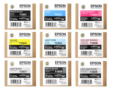 Lote genuino de tintas Epson T5801 T5802 T5803 T5804 T5805 T5806 T5807 T5808 T5809 segunda mano  Embacar hacia Argentina