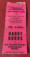 Matchbook cover harry for sale  North Hampton