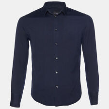 Camisa Emporio Armani azul marinho algodão botão frontal M, usado comprar usado  Enviando para Brazil