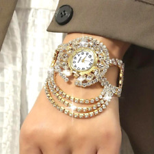 Moda de luxo feminina strass relógio de quartzo pulseira pulseira relógio presente novo comprar usado  Enviando para Brazil