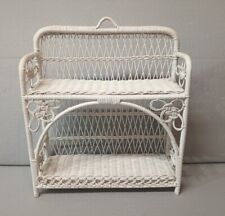 Vintage 70's Boho Chic Wicker Rattan Hanging Display Wall Shelf Cabinet... for sale  Shipping to South Africa