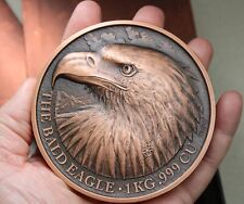 2022 ~ 1 Kilo Copper ~ Bald Eagle ~ 1,500 Francs coin Cuivre ~ Benin HIGH RELIEF for sale  Shipping to South Africa