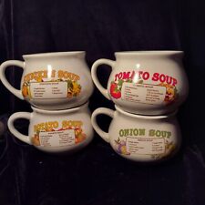 Canecas de sopa de cerâmica tigelas com alça de receita copo - CONJUNTO de 4 comprar usado  Enviando para Brazil