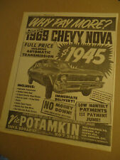 Anúncio de carro de jornal Chevrolet Nova 1969 comprar usado  Enviando para Brazil