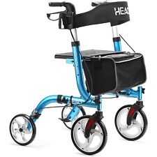 Used, HEAO Rollator Walker Seat 10" Wheel Foldable Compact Lightweight Senior Blue for sale  Shipping to South Africa