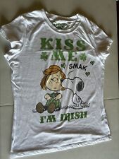 Doe XL Peanuts Peppermint Patty And Snoopy “Kiss Me I’m Irish” T-shirt for sale  Shipping to South Africa