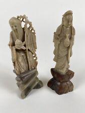 Chinese Figurines Stone King Queen Emperor Empress Soapstone Alabaster for sale  Shipping to South Africa