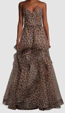 Vestido feminino Basix marrom leopardo com babados tamanho 0 $495 comprar usado  Enviando para Brazil