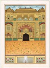 Indian Miniature Painting Of Royal City Palace Udaipur Finest Artwork On Paper for sale  Shipping to Canada
