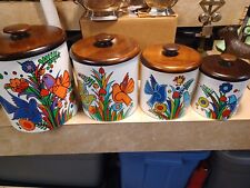 Vintage Set of 4 Ransburg Kitchen Metal Canister Set for sale  Shipping to South Africa