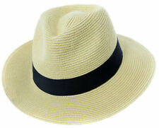Mens Ladies Fedora Crushable Straw Panama Style Sun Hat Summer Hat 6 Sizes 57-62 for sale  UK
