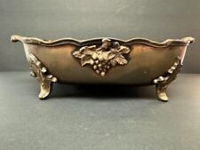 Vintage brass Jardiniere footed planter bowl holder pot grapes art nouveau style, used for sale  Shipping to South Africa