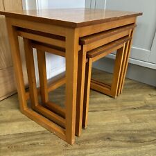 Retro Vintage Mid Century Solid Wood Nest of Tables Teak? Hardwood for sale  Shipping to South Africa