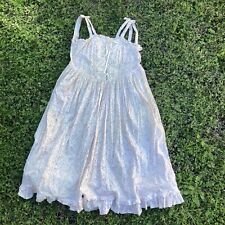 Used, Judith Hart 70s vintage lace up ruffle white floral prairie dress sz Xs for sale  Shipping to South Africa